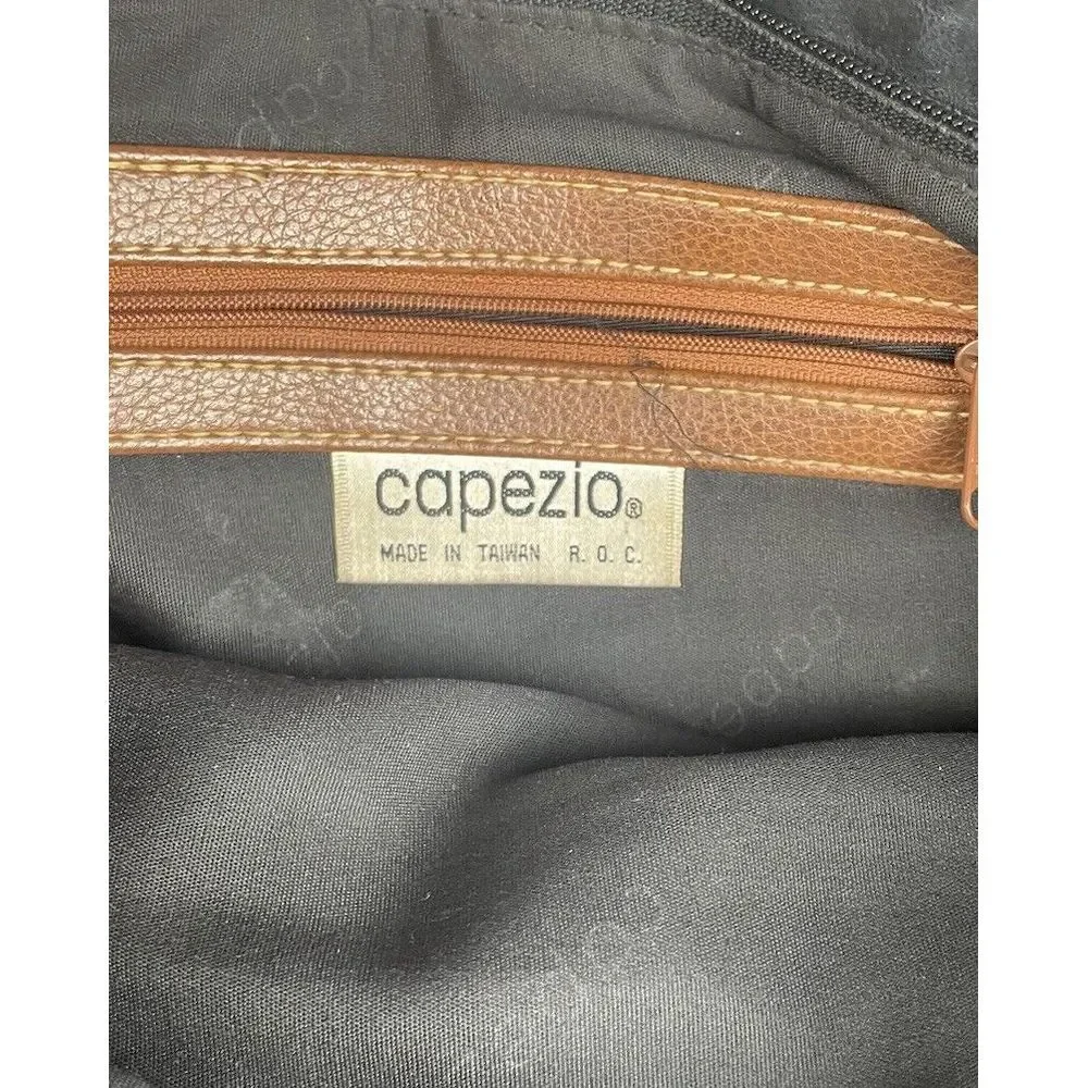 Capezio‎ Black And Brown Double Handle Handbag Purse With Multiple Pockets